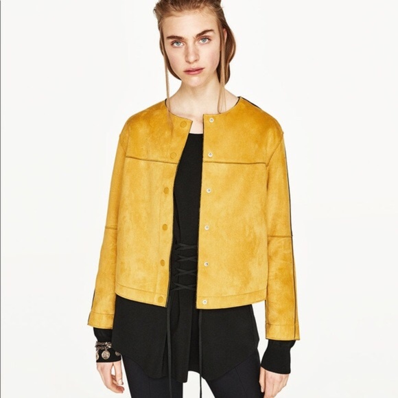 zara women's faux suede jacket